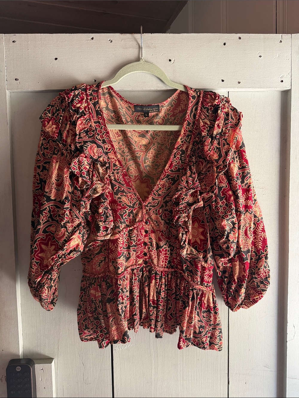 Nicole Richie Paisley Ruffle Top
